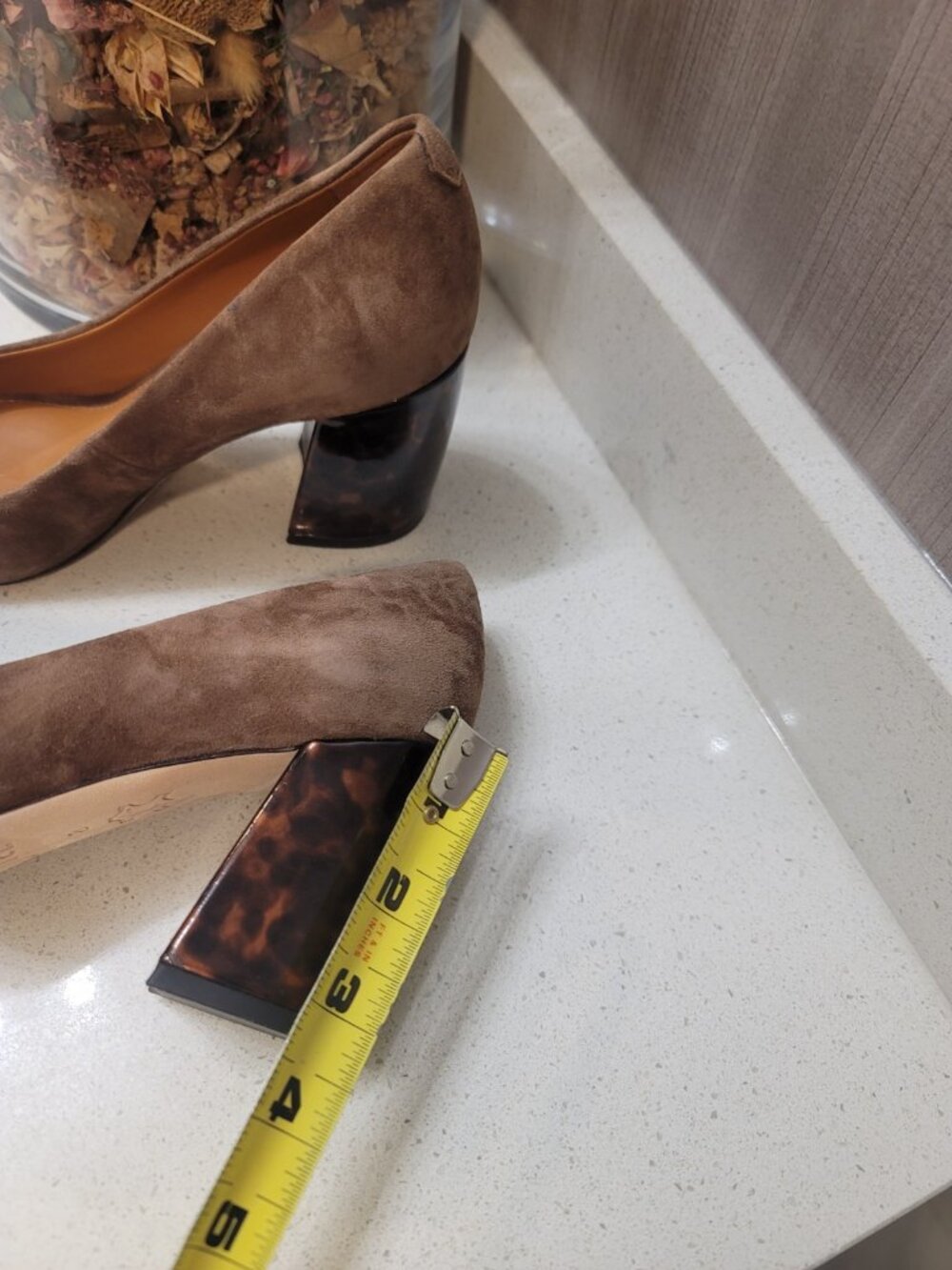 J. McLaughlin Brown Suede Leather Beatrice Heels With Tortoise Block Heel 8 M - Picture 10 of 10